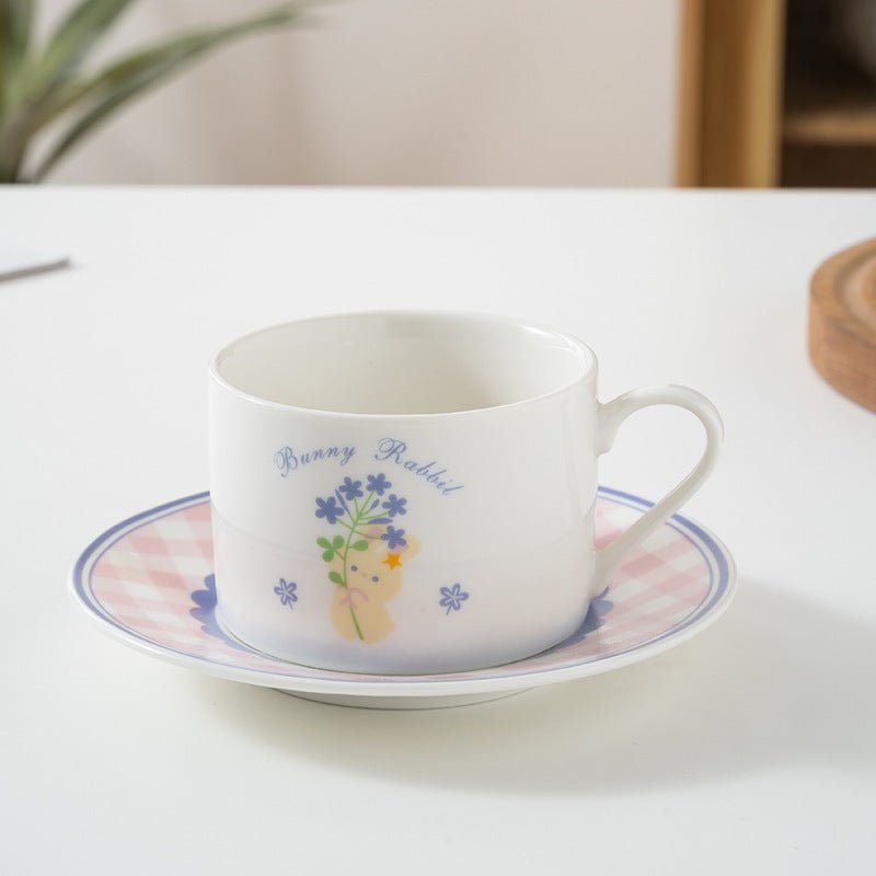 Cute Bunny Mug and Saucer SetPorcelain / Ceramic