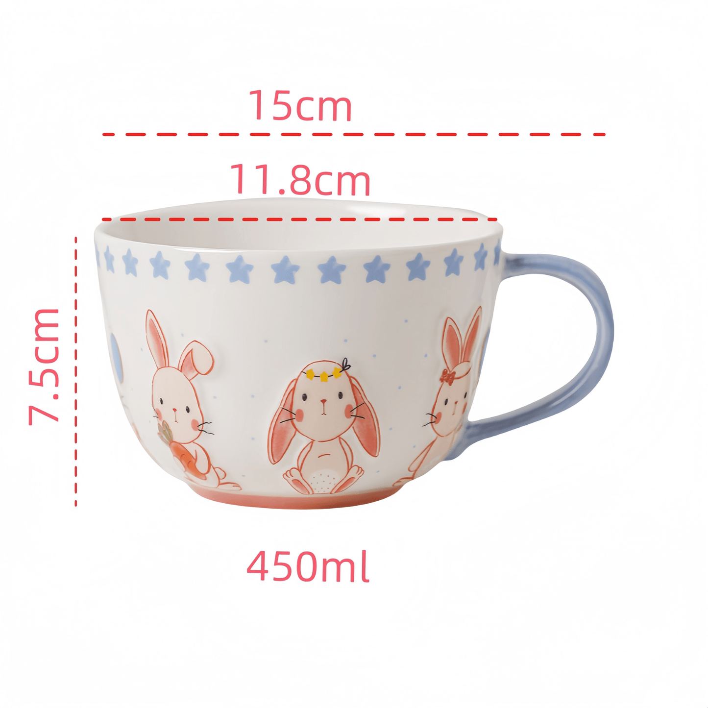 Embossed Glaze Bunny CupPorcelain / Ceramic