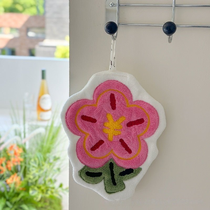 Flower Hand Towelcoral fleece