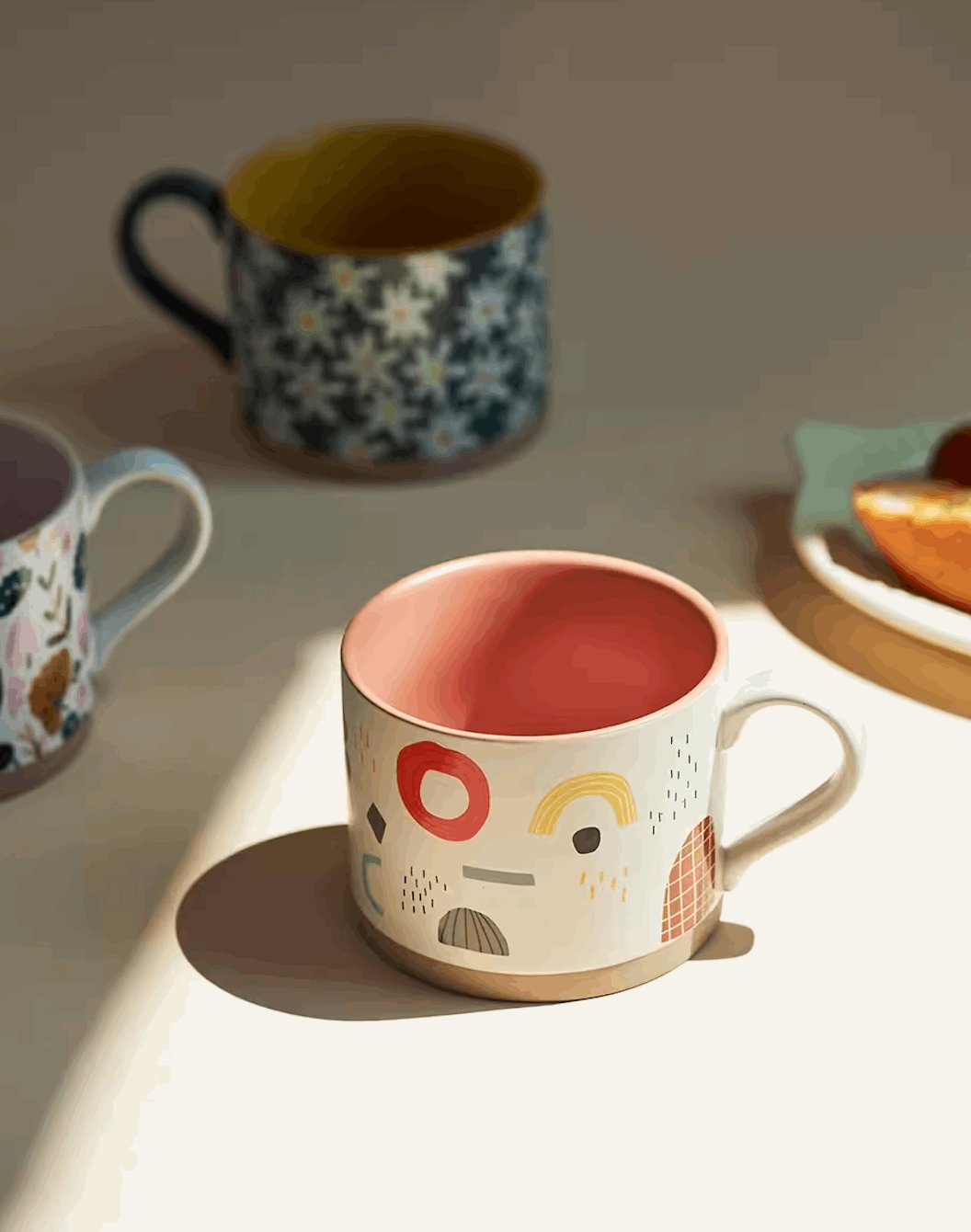 Japanese - Style Coarse Pottery MugCoarse Pottery