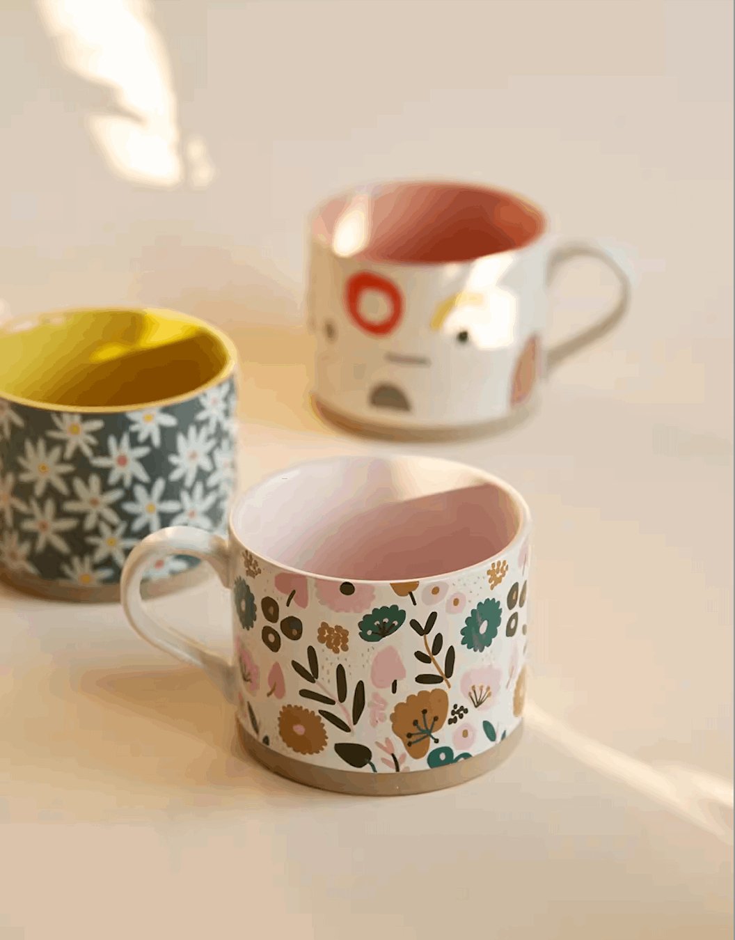 Japanese - Style Coarse Pottery MugCoarse Pottery