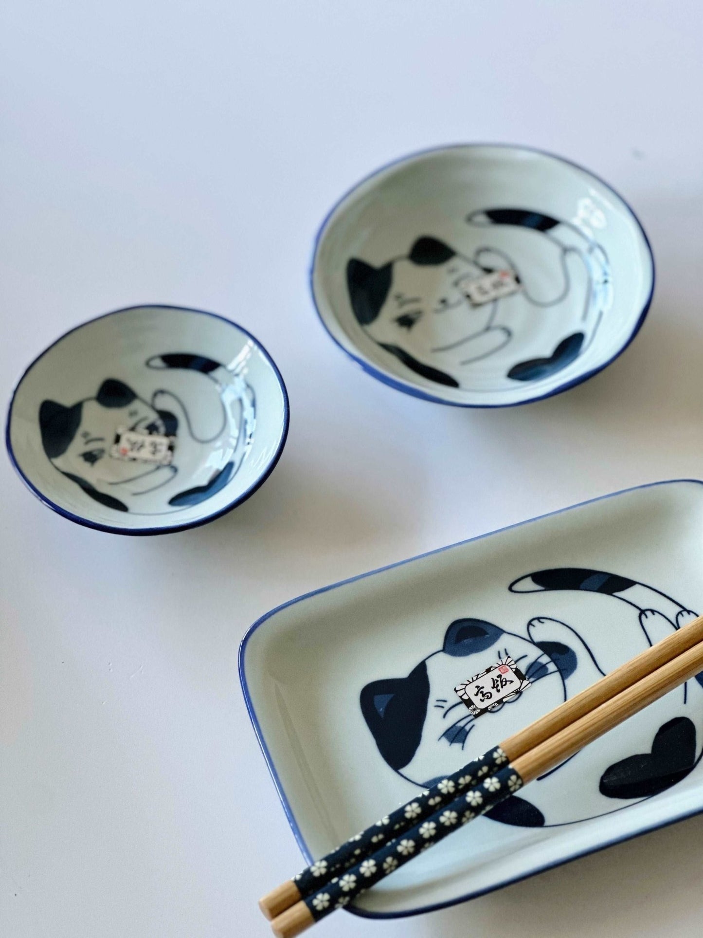 Japanese - style dinner set - CatPorcelain / Ceramic