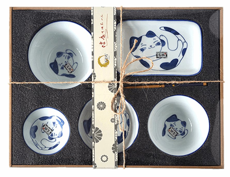 Japanese - style dinner set - CatPorcelain / Ceramic