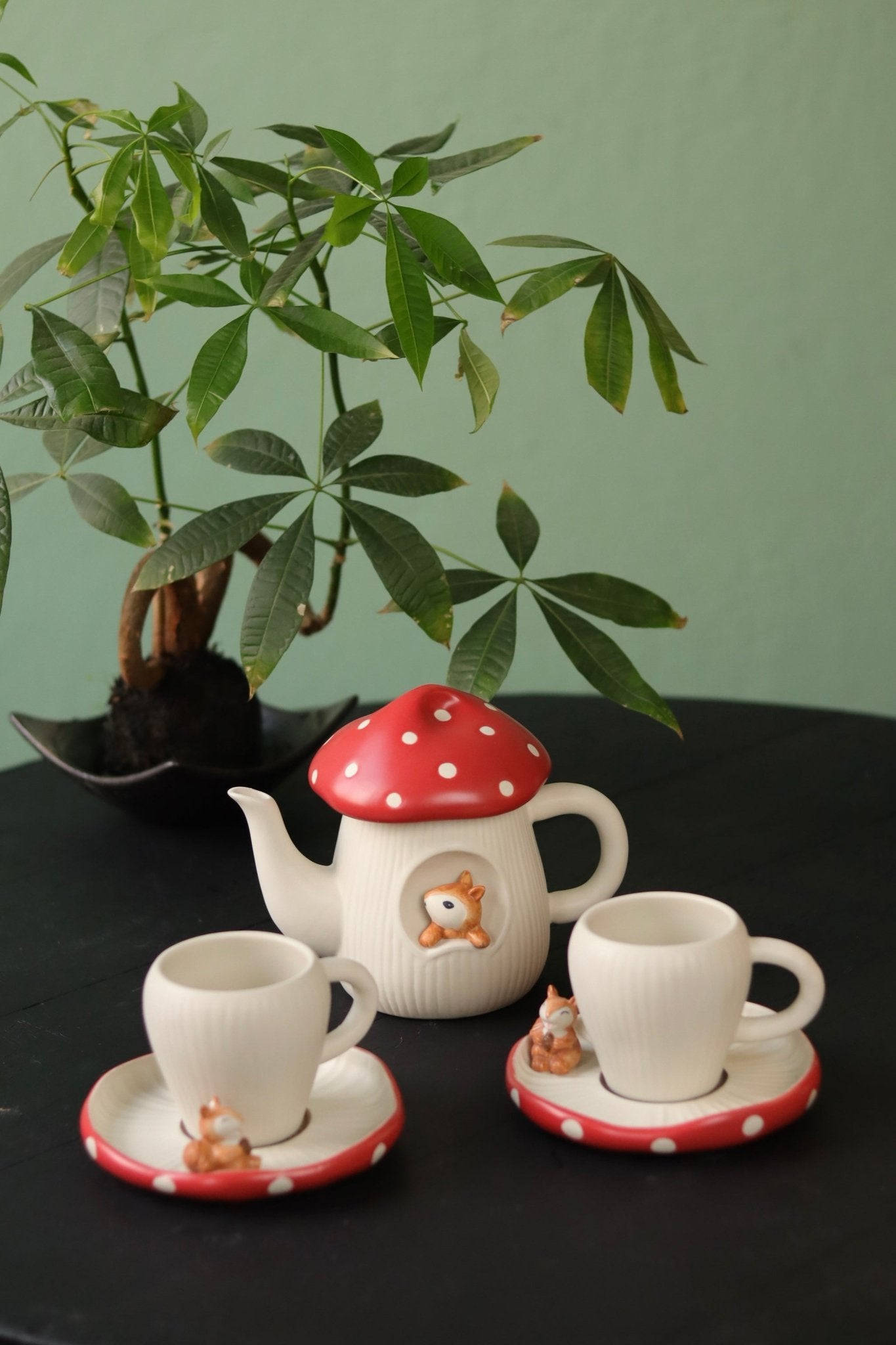 Mushroom Teapot Set for TwoPorcelain / Ceramic