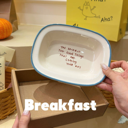 Pastel Colors Ceramic Breakfast PlatePorcelain / Ceramic