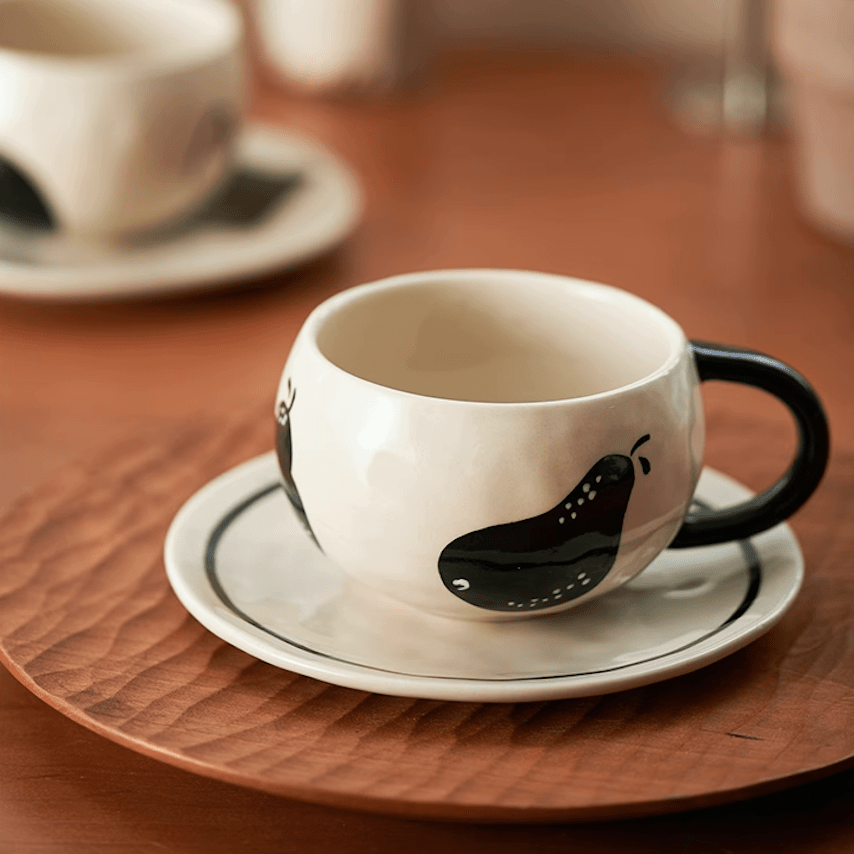 Pear Mug and Saucer SetPorcelain / Ceramic