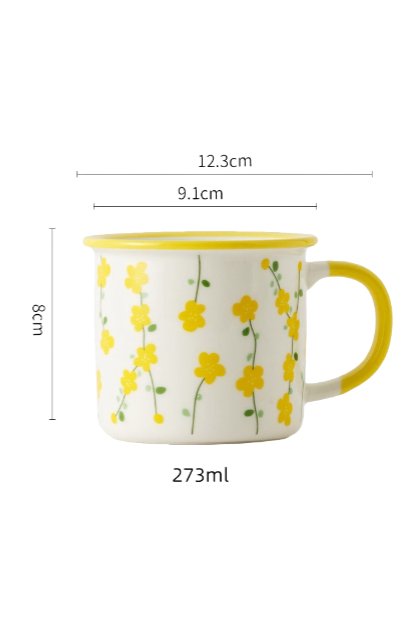 Yellow Flower MugPorcelain / Ceramic