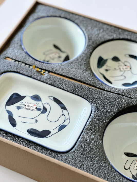 Japanese - style dinner set - CatPorcelain / Ceramic