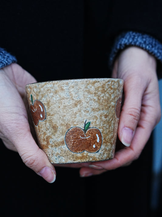 Apple Harvest ceramic cup side view