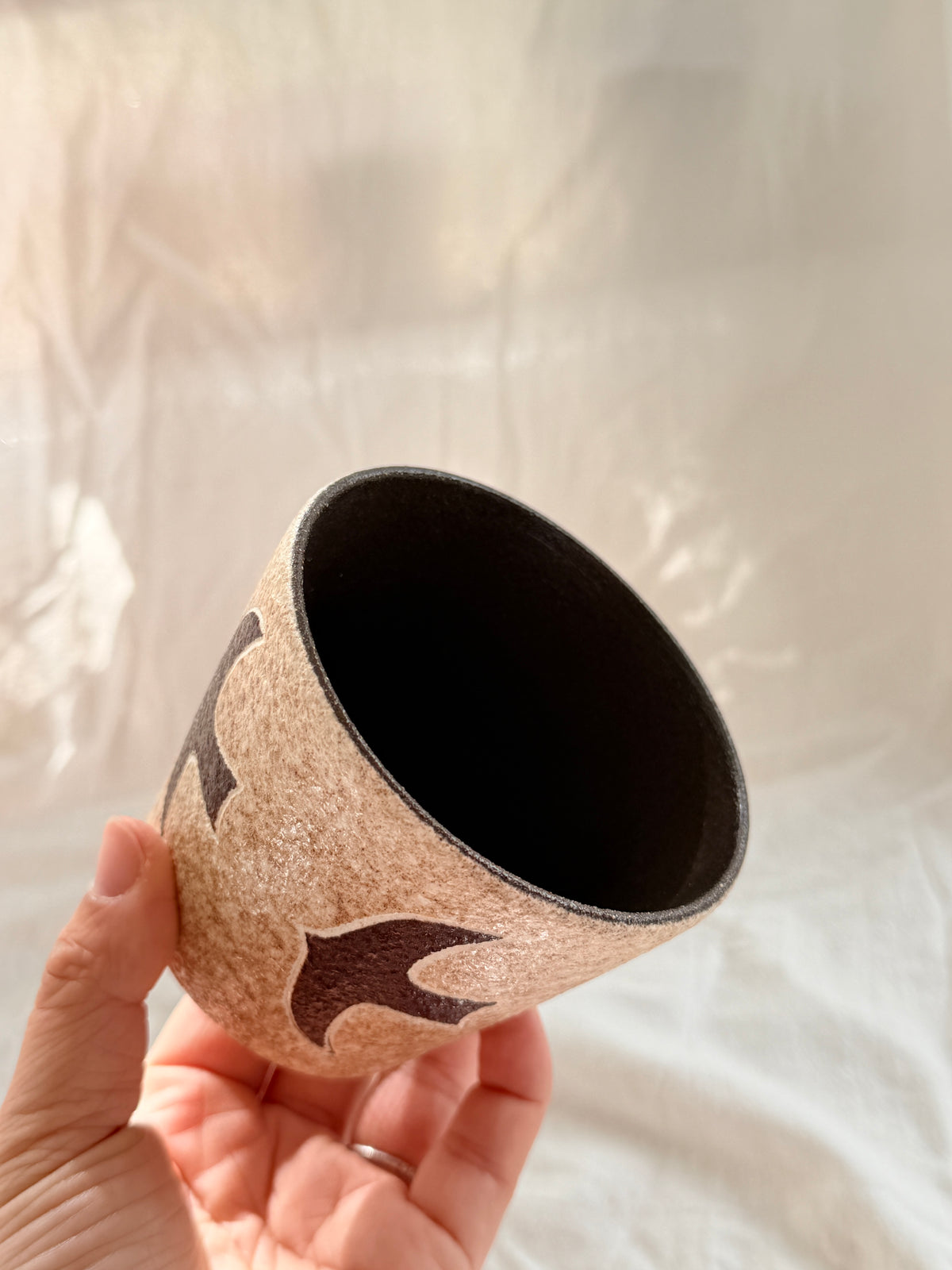 Flying Bird Speckled Ceramic Cup