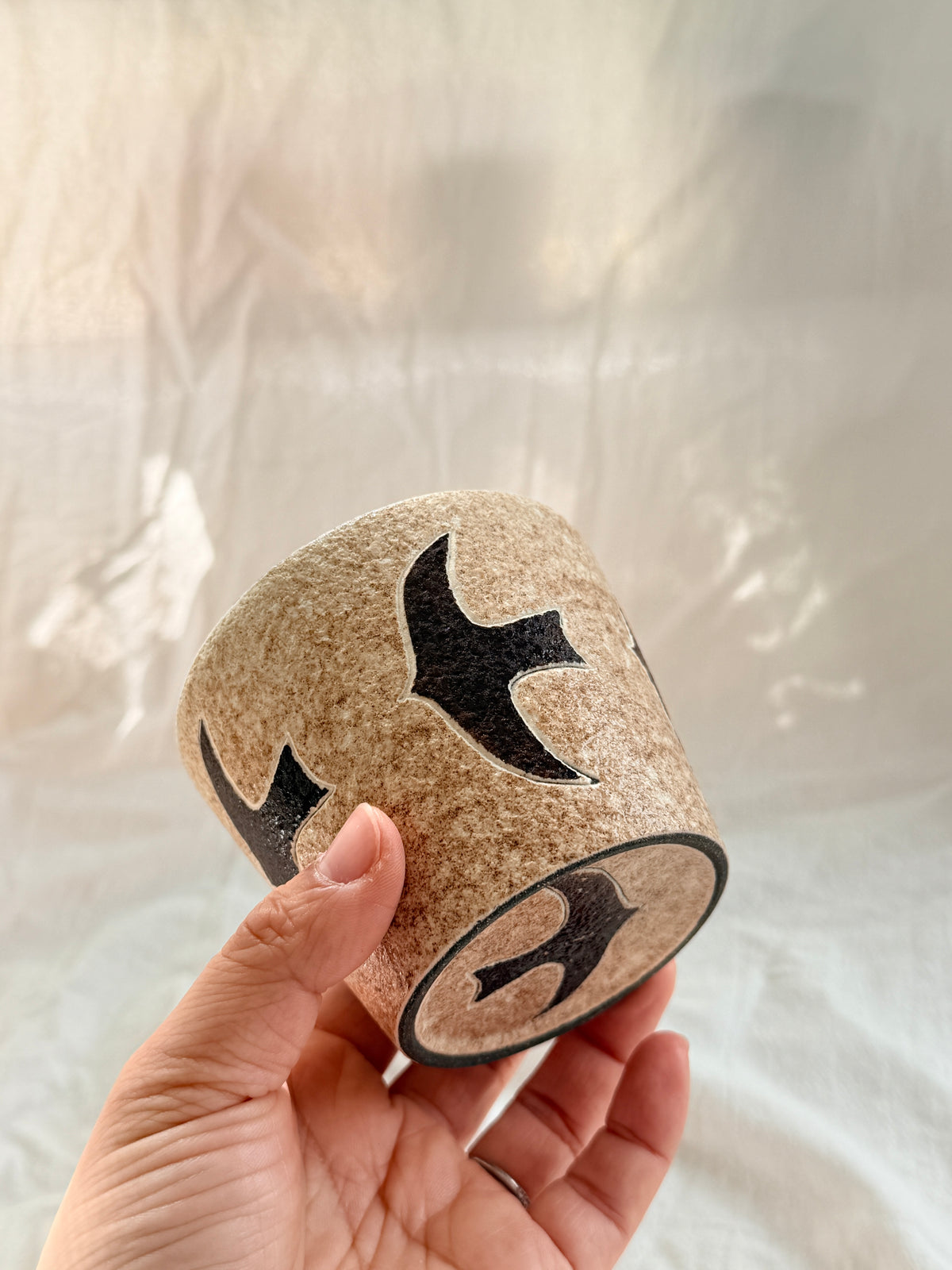 Flying Bird Speckled Ceramic Cup