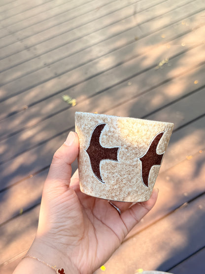 Flying Bird Speckled Ceramic Cup