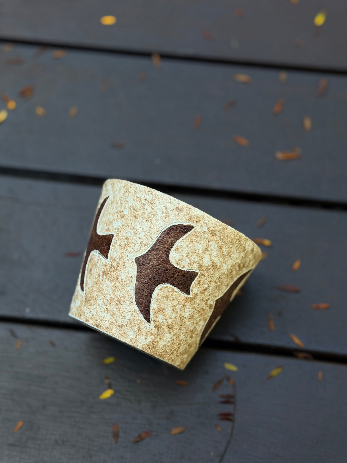 Flying Bird Speckled Ceramic Cup