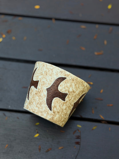 Flying Bird Speckled Ceramic Cup