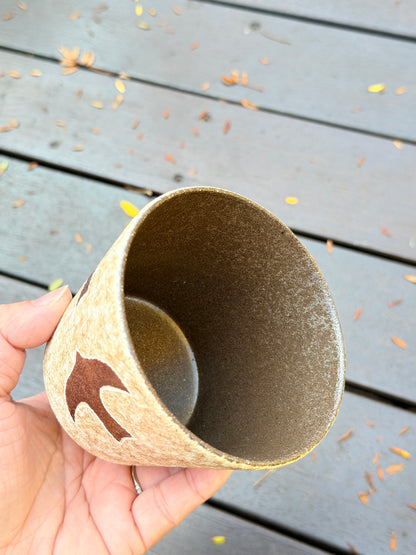 Flying Bird Speckled Ceramic Cup