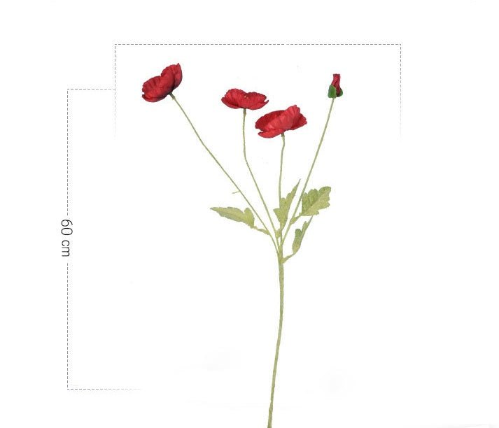 Artificial Floral Poppy in FourArtificial Floral