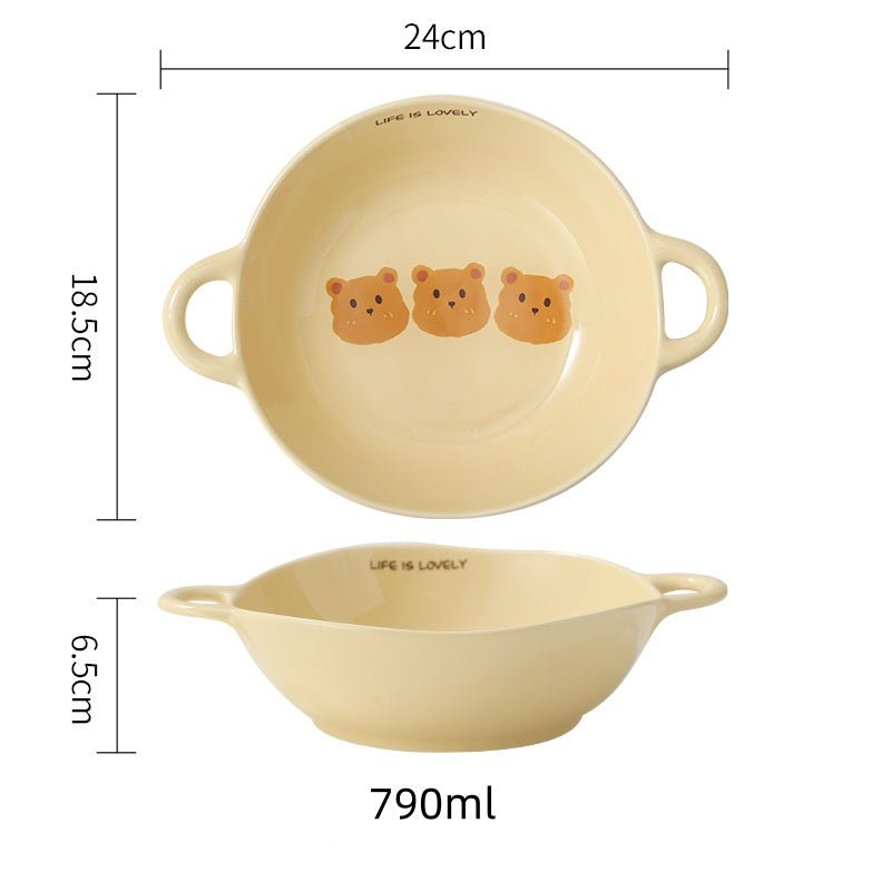 Bear Double Handle BowlPorcelain / Ceramic