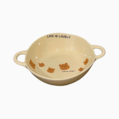 Bear Double Handle BowlPorcelain / Ceramic