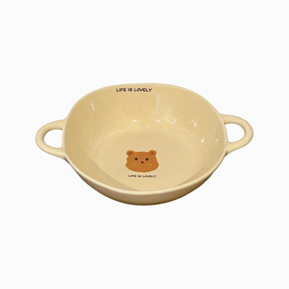 Bear Double Handle BowlPorcelain / Ceramic