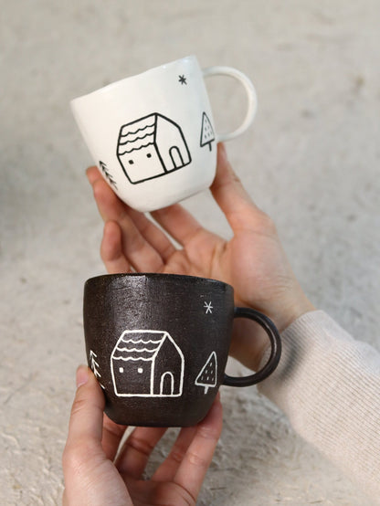 Black House Hand - Pinched Inlay Mug X MojiangCoarse Pottery
