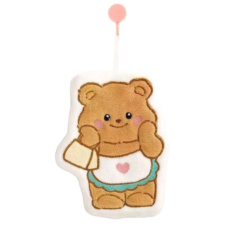 Butter Bear Hand Towelcoral fleece