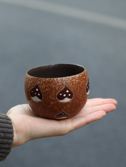 Caramel Chestnut Hand - Painted CupCoarse Pottery