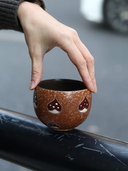 Caramel Chestnut Hand - Painted CupCoarse Pottery