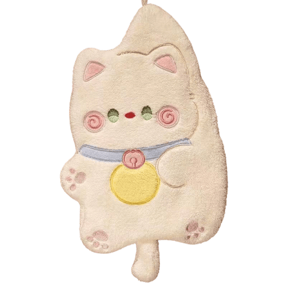 Cat Hand Towelcoral fleece