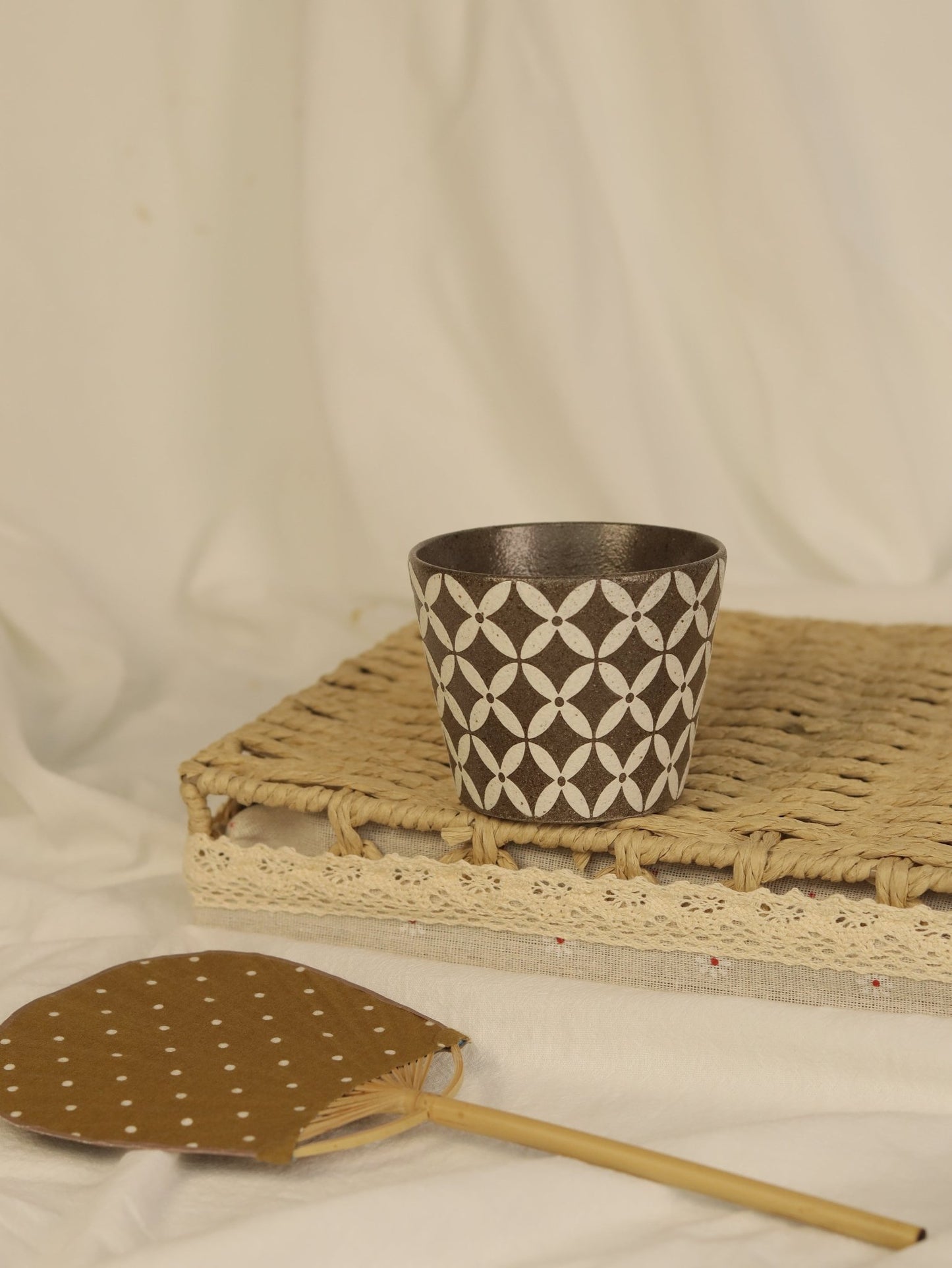 Copper-Line Floral Geometry CupCoarse Pottery