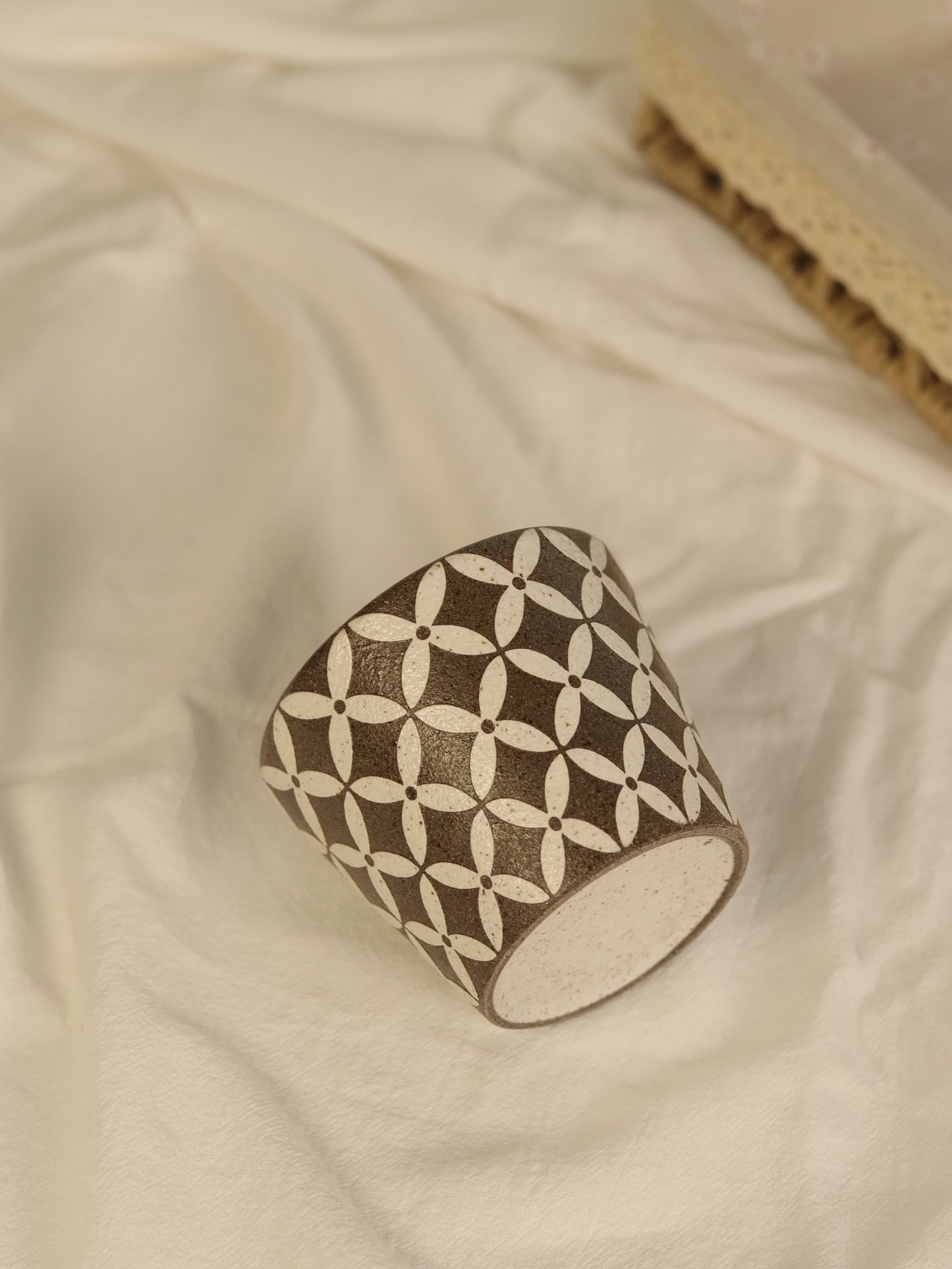 Copper-Line Floral Geometry CupCoarse Pottery