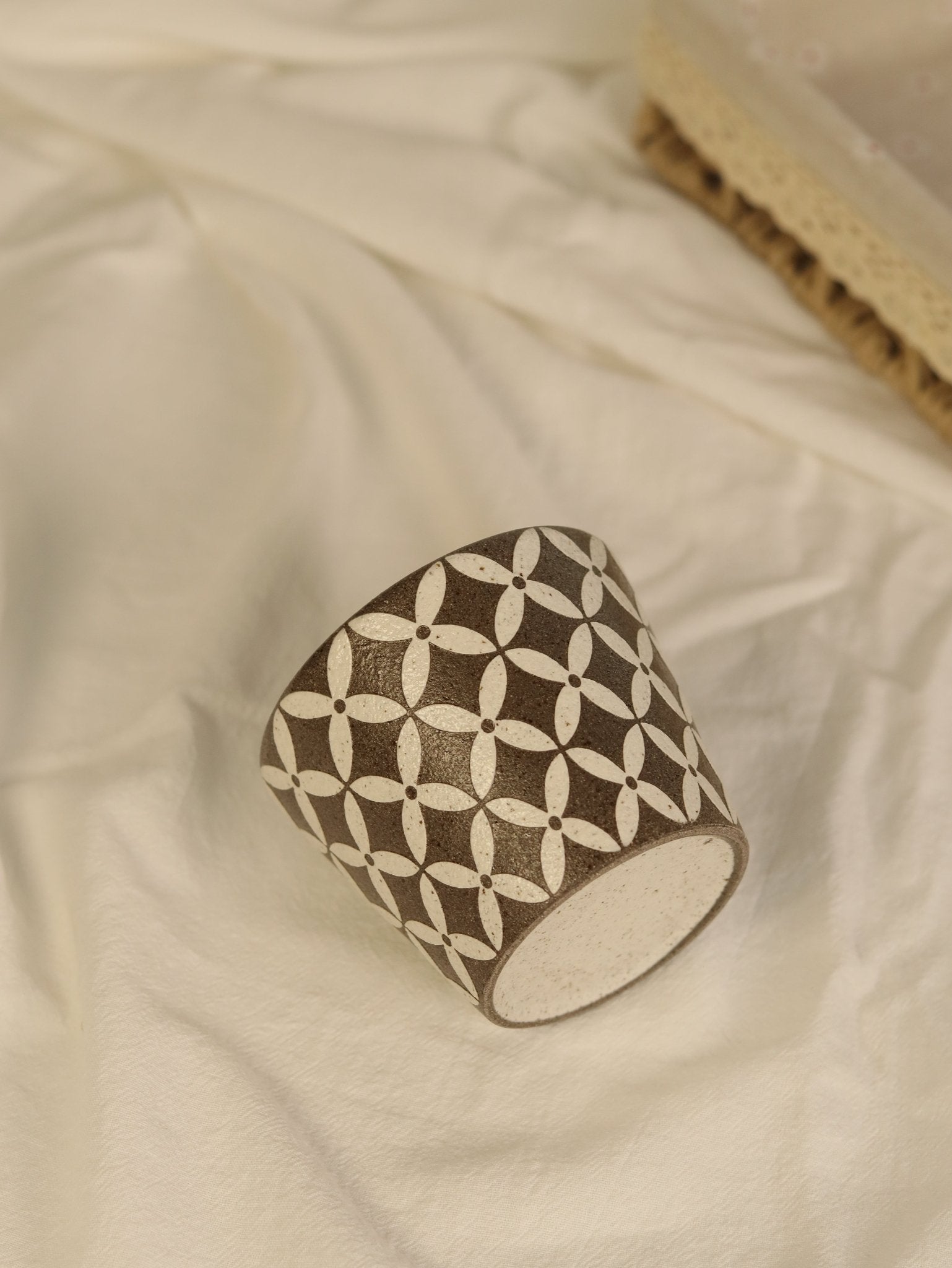 Copper-Line Floral Geometry CupCoarse Pottery