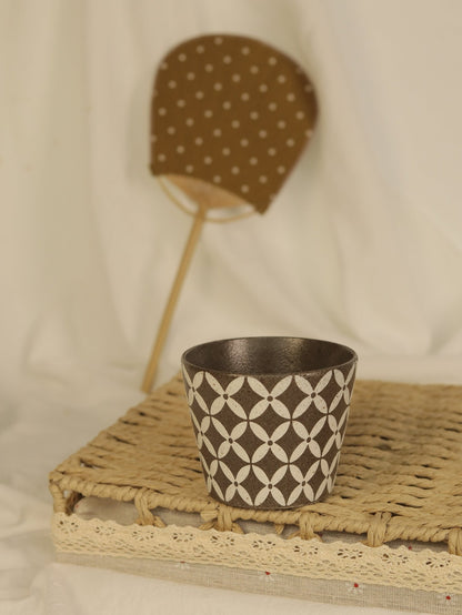 Copper-Line Floral Geometry CupCoarse Pottery