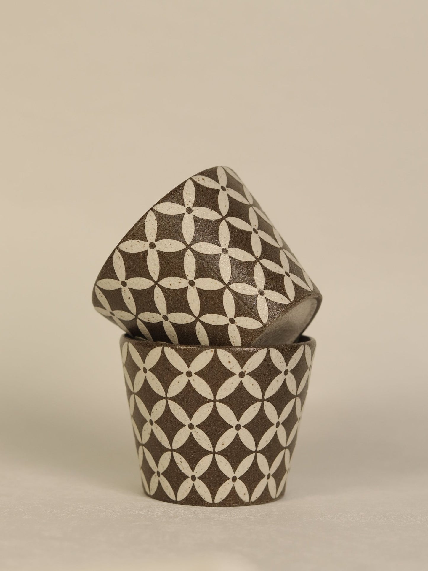 Copper-Line Floral Geometry CupCoarse Pottery