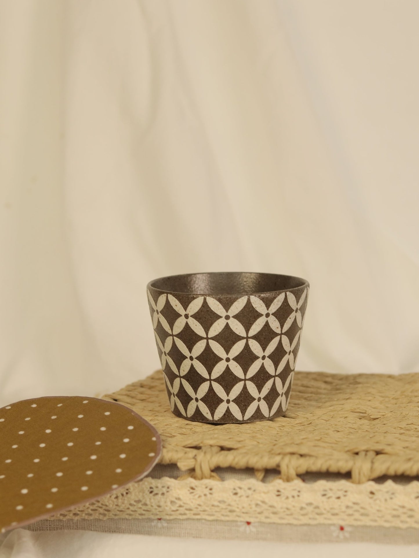 Copper-Line Floral Geometry CupCoarse Pottery