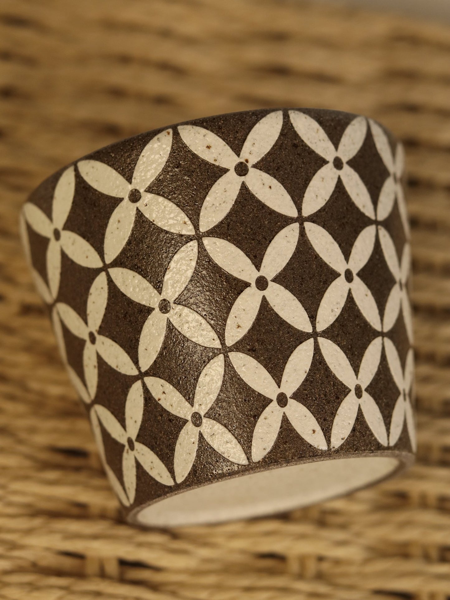 Copper-Line Floral Geometry CupCoarse Pottery