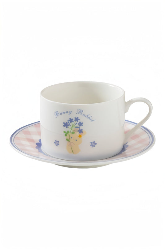 Cute Bunny Mug and Saucer SetPorcelain / Ceramic