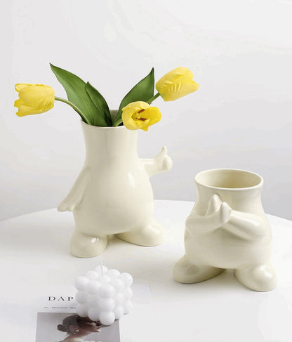 Cute Gesture VasePorcelain / Ceramic