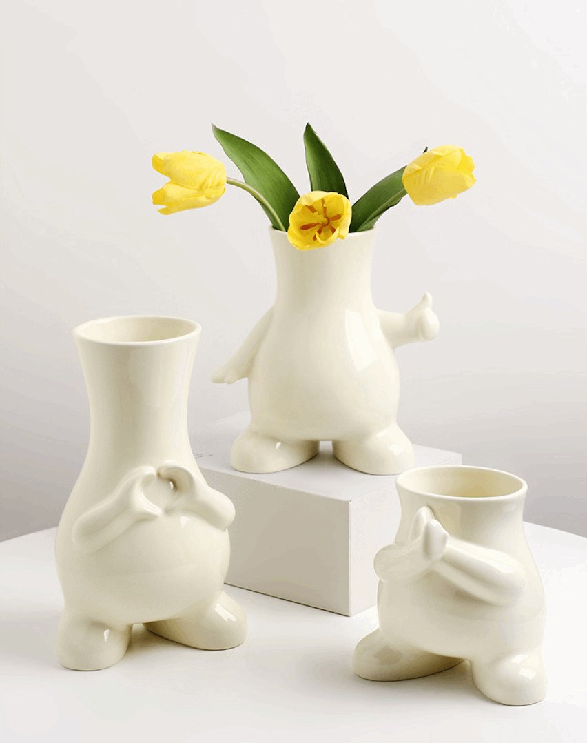 Cute Gesture VasePorcelain / Ceramic