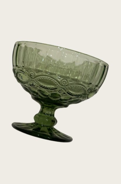 Embossed Ice Cream Cup - GreenGlass