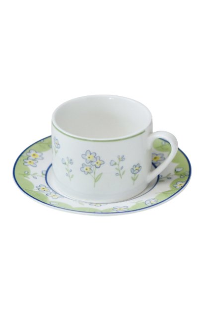 Floral Ceramic Mug and Saucer SetPorcelain / Ceramic