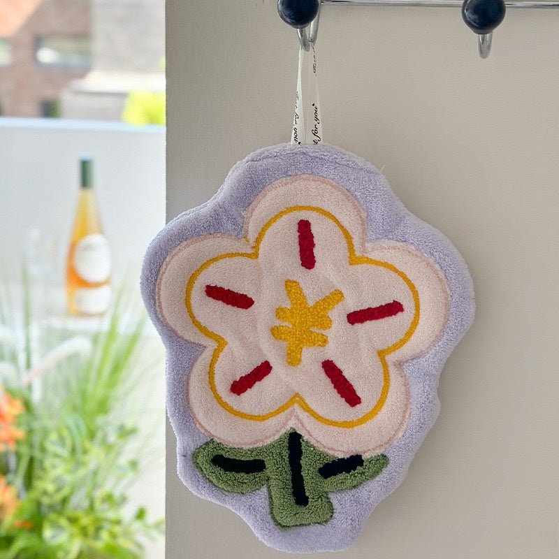 Flower Hand Towelcoral fleece
