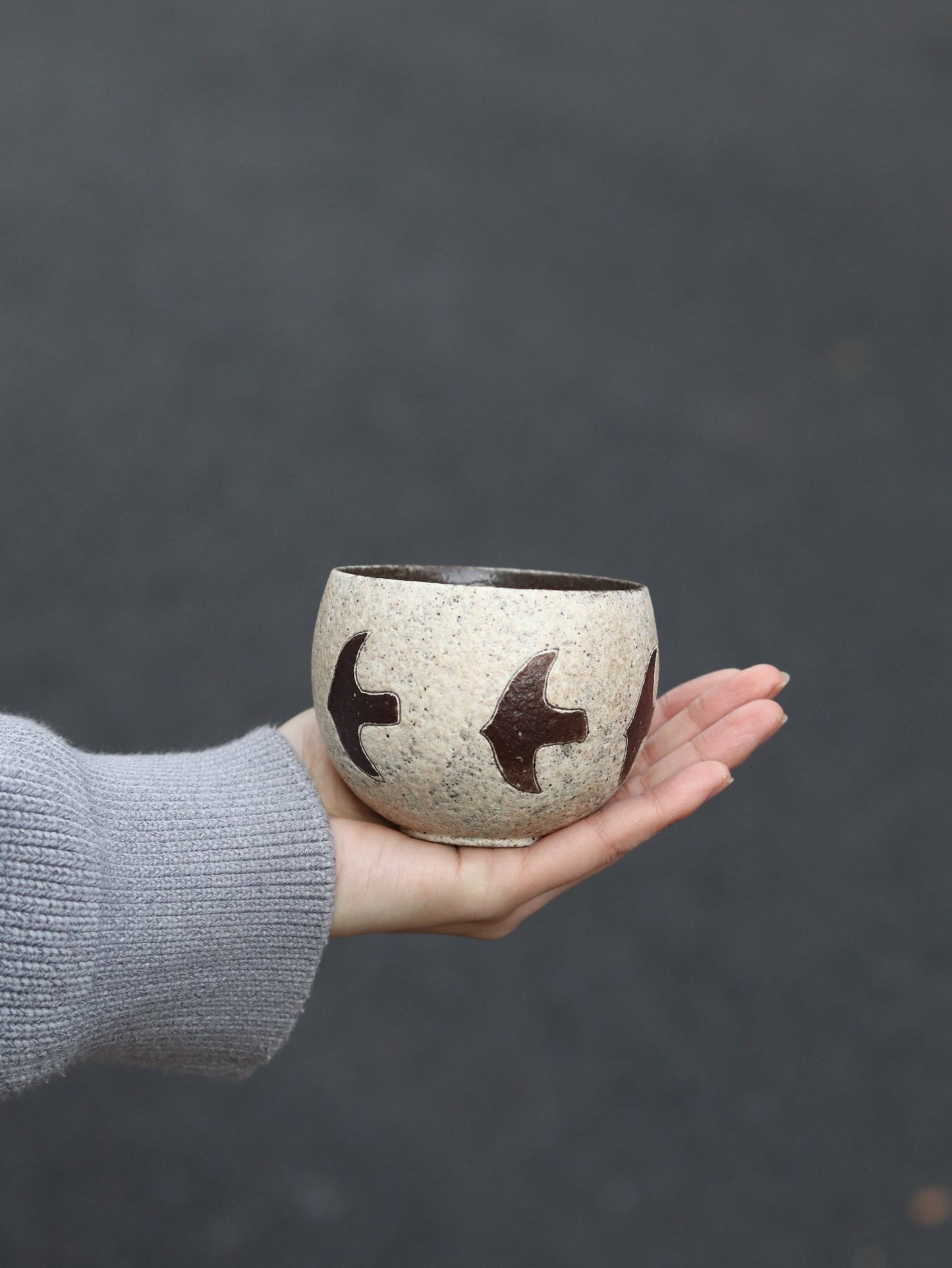 Flying Bird Speckled Ceramic CupCoarse Pottery