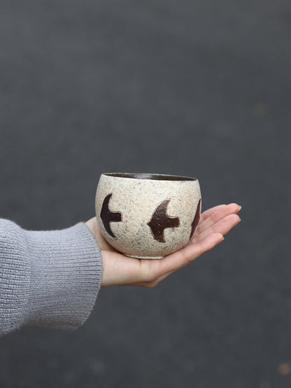 Flying Bird Speckled Ceramic CupCoarse Pottery