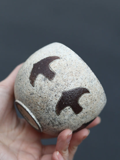 Flying Bird Speckled Ceramic CupCoarse Pottery