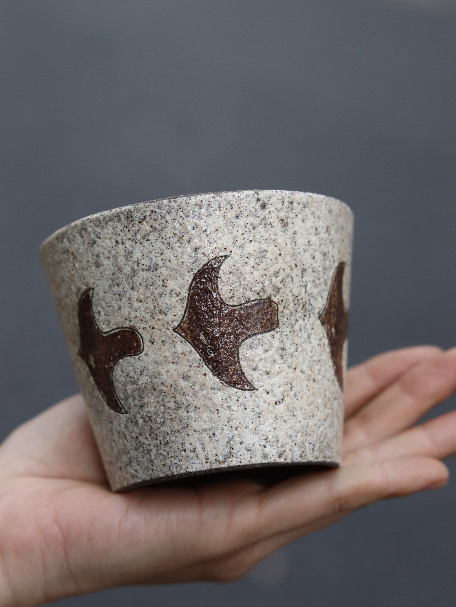Flying Bird Speckled Ceramic CupCoarse Pottery