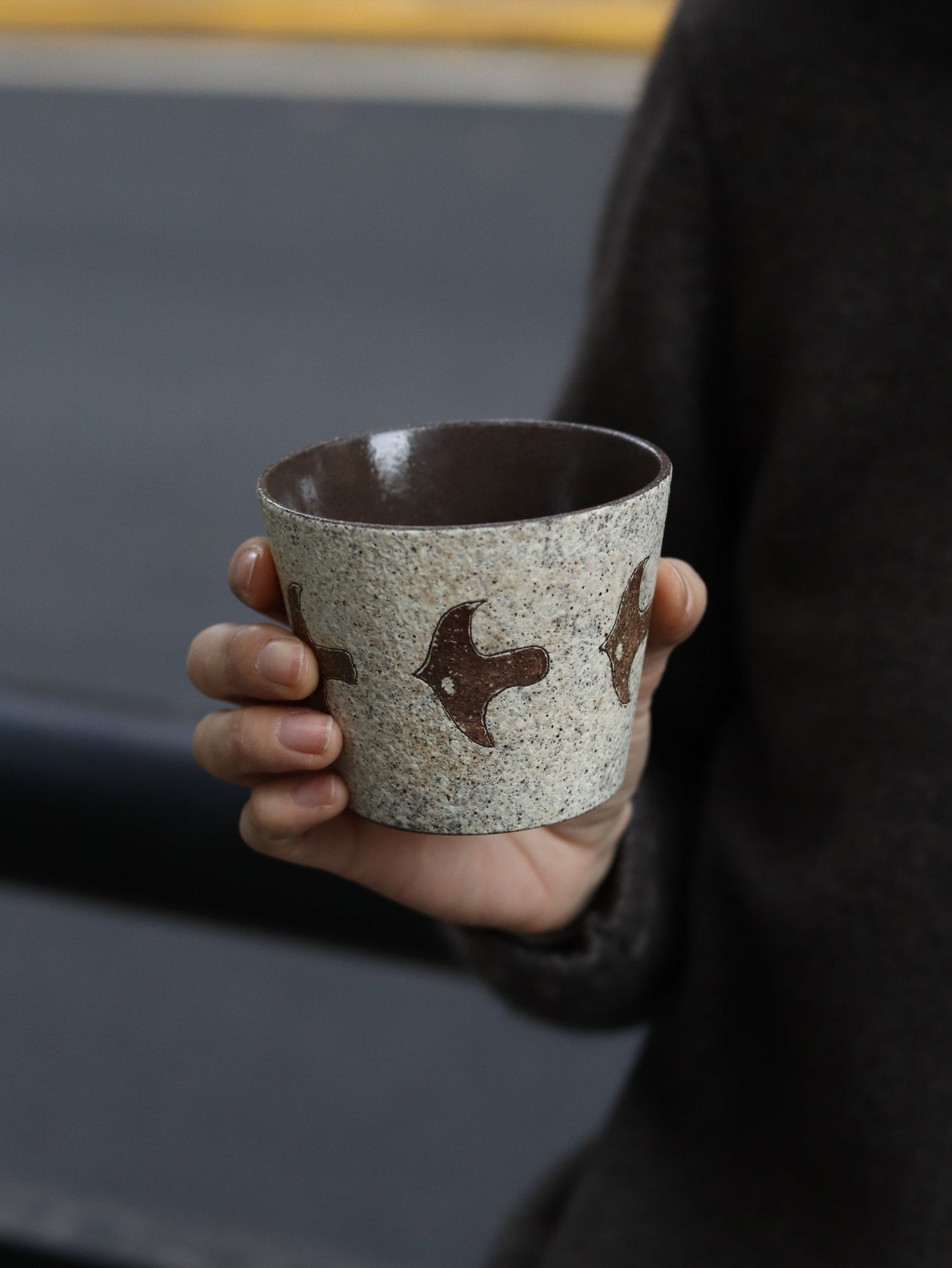 Flying Bird Speckled Ceramic CupCoarse Pottery