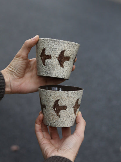 Flying Bird Speckled Ceramic CupCoarse Pottery
