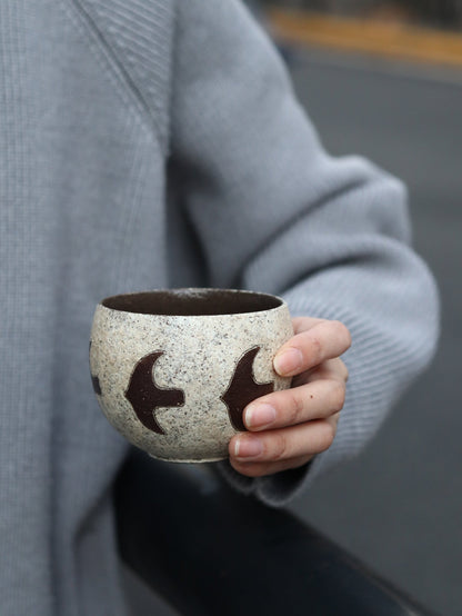 Flying Bird Speckled Ceramic CupCoarse Pottery
