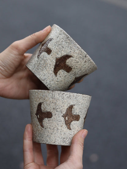 Flying Bird Speckled Ceramic CupCoarse Pottery
