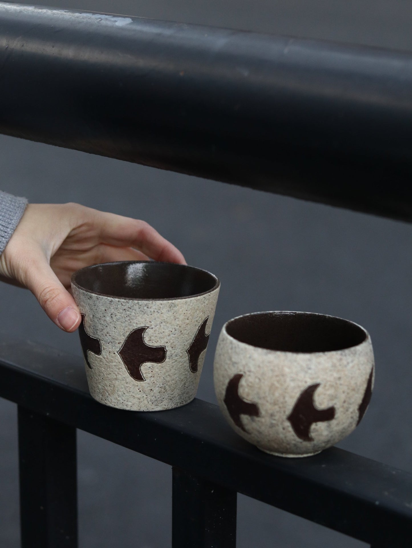 Flying Bird Speckled Ceramic CupCoarse Pottery